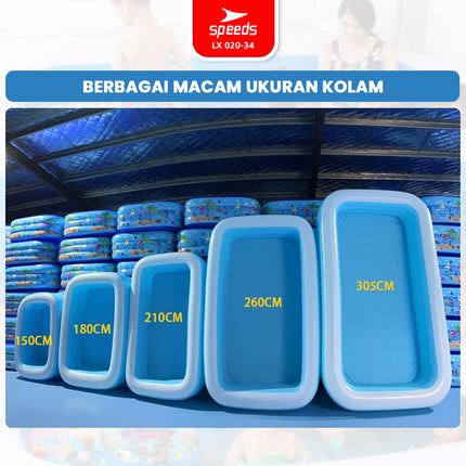 SPEEDS Kolam Renang 150x105x56cm Balita Kolam Renang Main Anak Warna Biru Inflatable Swimming Pool For Kids 020-34
