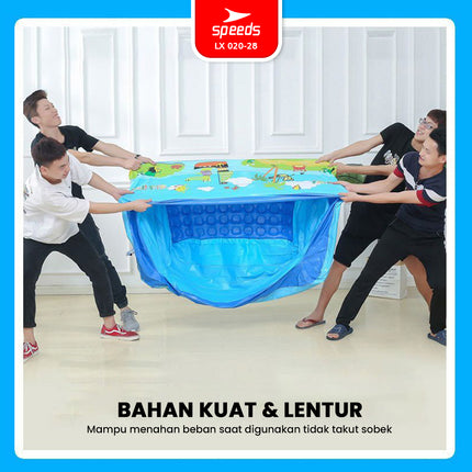 SPEEDS Kolam Renang 150x105x56cm Balita Kolam Anak Tiup Bahan Tebal 3 Ring Layer Swimming Pool For Kids 020-40