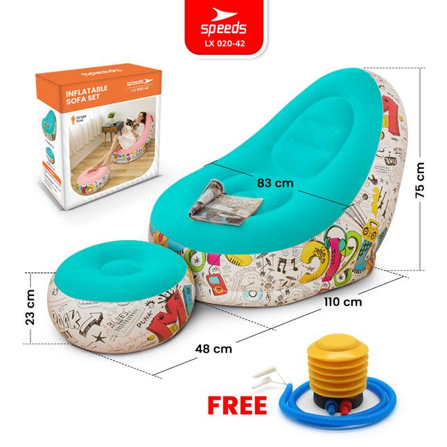 SPEEDS Sofa Angin Beanbag Squishy Jumbo Inflatable Sofa Tiup Angin Lazy Bag Outdoor Indoor 020-42