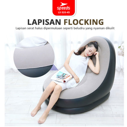 Beanbag Squishy Jumbo Sofa Angin + Pijakan Kaki Inflatable Sofa + Stool Tiup Lazy Bag Lay Bag 020-45