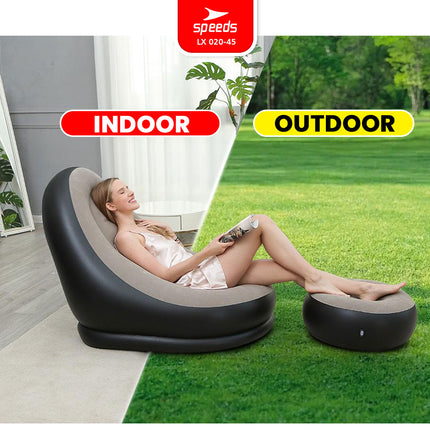 SPEEDS Sofa Angin Beanbag Squishy Jumbo Inflatable Sofa + Stool Tiup Lazy Bag Outdoor Indoor Lay Bag Aestetik 020-45