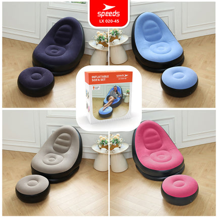 SPEEDS Sofa Angin Beanbag Squishy Jumbo Inflatable Sofa + Stool Tiup Lazy Bag Outdoor Indoor Lay Bag Aestetik 020-45