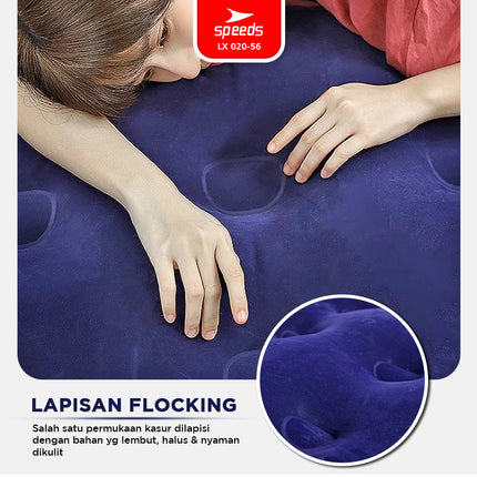 SPEEDS Matras Angin Single/Double Kasur Tiup Air Sleeping Bed Outdoor Indoor Kasur Tidur Dewasa 020-56