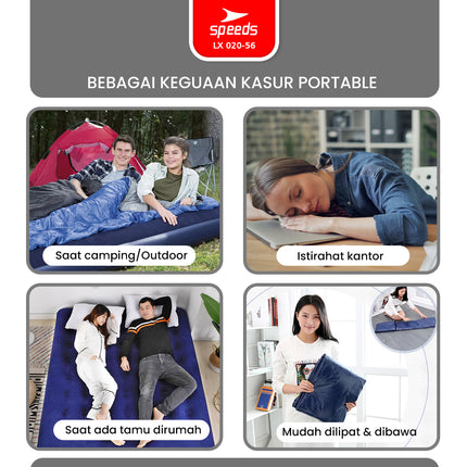 SPEEDS Matras Angin Single/Double Kasur Tiup Air Sleeping Bed Outdoor Indoor Kasur Tidur Dewasa 020-56