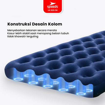SPEEDS Matras Angin Single/Double Kasur Tiup Air Sleeping Bed Outdoor Indoor Kasur Tidur Dewasa 020-56