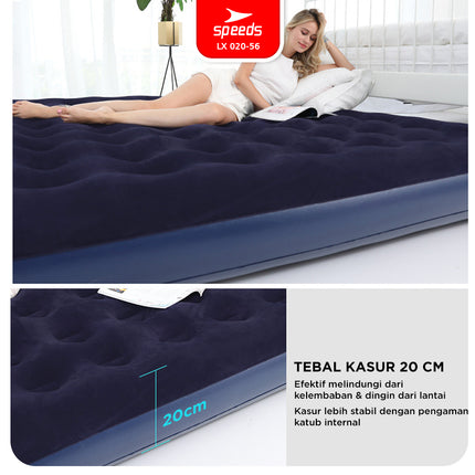 SPEEDS Matras Angin Single/Double Kasur Tiup Air Sleeping Bed Outdoor Indoor Kasur Tidur Dewasa 020-56