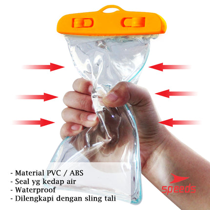 SPEEDS Sarung HP Tempat HP Case Kantong Anti Air Waterproof Handphone Anti Air Max 7Inch 021-1