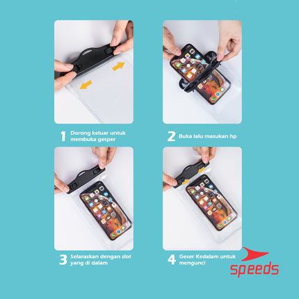 SPEEDS Sarung HP Tempat HP Case Kantong Anti Air Waterproof Handphone Anti Air Max 7Inch 021-1