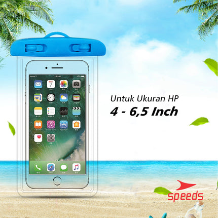 SPEEDS Sarung HP Tempat HP Case Kantong Anti Air Waterproof Handphone Anti Air Max 7Inch 021-1