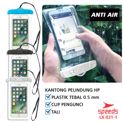 SPEEDS Sarung HP Tempat HP Case Kantong Anti Air Waterproof Handphone Anti Air Max 7Inch 021-1
