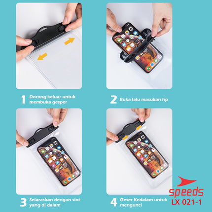 SPEEDS Sarung HP Tempat HP Case Kantong Anti Air Waterproof Handphone Anti Air Max 7Inch 021-1