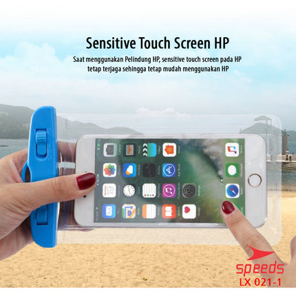 SPEEDS Sarung HP Tempat HP Case Kantong Anti Air Waterproof Handphone Anti Air Max 7Inch 021-1