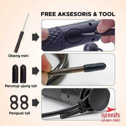 SPEEDS Skipping Lompat Tali Untuk Olahraga Loncat Jump Rope Alat Olahraga Original 021-1601