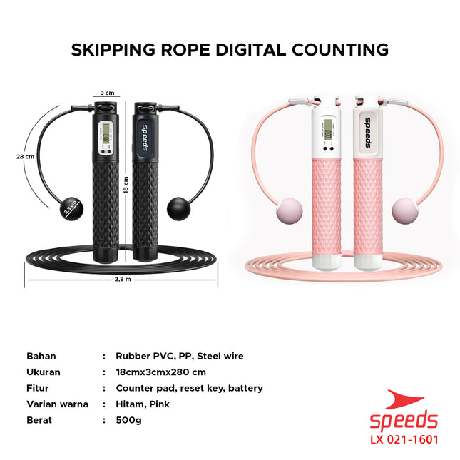 SPEEDS Skipping Lompat Tali Untuk Olahraga Loncat Jump Rope Alat Olahraga Original 021-1601
