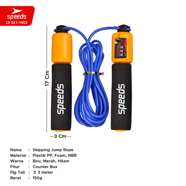 SPEEDS Skipping Skiping Lompat Tali Loncat Jump Rope Alat Olahraga Anak Remaja Dewasa 021-1602