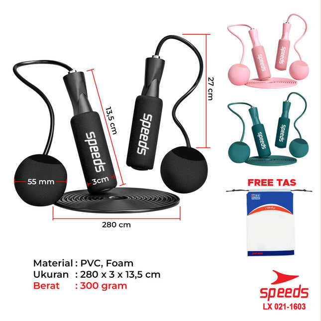 SPEEDS Skipping Skiping Lompat Tali Loncat Jump Rope Alat Olahraga beban 021-1603
