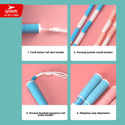 SPEEDS SKIPPING LOMPAT TALI JUMP ROPE BERKUALITAS TERMURAH TERLARIS BARANG 021-1606