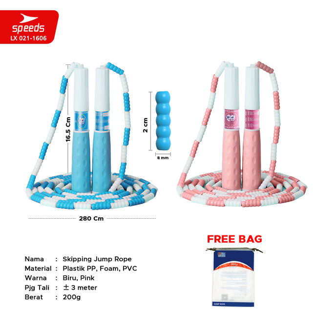 SPEEDS SKIPPING LOMPAT TALI JUMP ROPE BERKUALITAS TERMURAH TERLARIS BARANG 021-1606