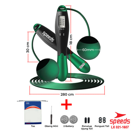SPEEDS Lompat Tali Skiping Hitung Automatis Jump Skipping Rope LX 021-1607