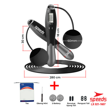 SPEEDS Lompat Tali Skiping Hitung Automatis Jump Skipping Rope LX 021-1607