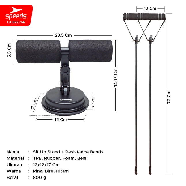 SPEEDS Alat Penahan Kaki Sit Up Stand Holder Dengan Tali Resistance Alat Olahraga Fitness Gym 022-1A