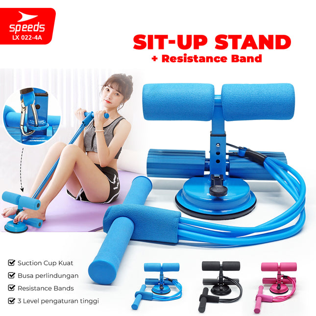 SPEEDS Sit Up Stand Holder Alat Penahan Kaki Sit Up + Tali Fitness Resistance Olahraga Portabel 022-4A