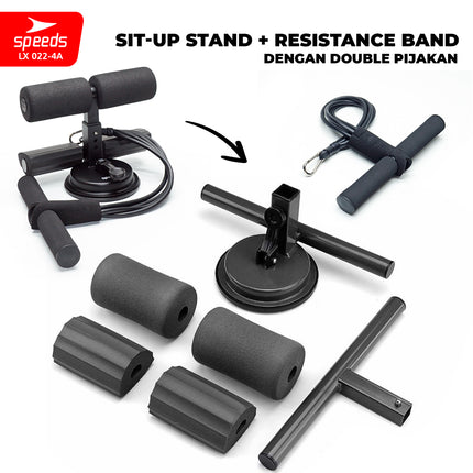 SPEEDS Sit Up Stand Holder Alat Penahan Kaki Sit Up + Tali Fitness Resistance Olahraga Portabel 022-4A