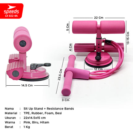 SPEEDS Sit Up Stand Holder Alat Penahan Kaki Sit Up + Tali Fitness Resistance Olahraga Portabel 022-4A