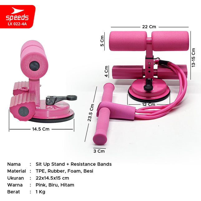 SPEEDS Sit Up Stand Holder Alat Penahan Kaki Sit Up + Tali Fitness Resistance Olahraga Portabel 022-4A