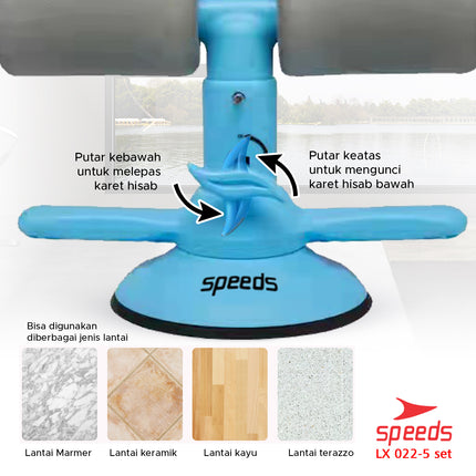 SPEEDS 1 Set Alat Fitness 7in1 Sit Up Stand Set Alat Fitness Olahraga Gym Skipping Rope Handgrip Satu Set 022-5