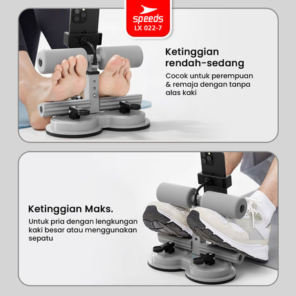 SPEEDS Alat Bantu Sit Up Stand + Phone Holder + Tali Gym Yoga Fitness Manual Fleksibel 3 Kaki Kuat dan Kokoh 022-7