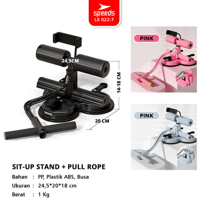 SPEEDS Alat Bantu Sit Up Stand + Phone Holder + Tali Gym Yoga Fitness Manual Fleksibel 3 Kaki Kuat dan Kokoh 022-7
