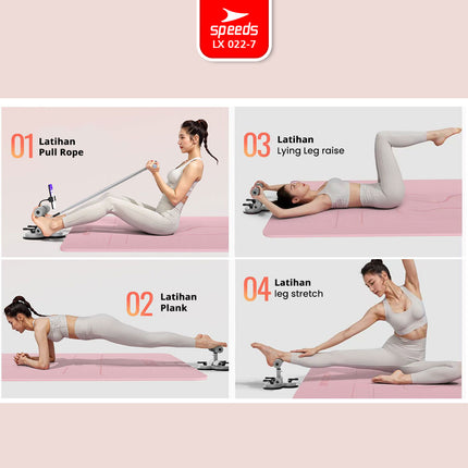 SPEEDS Alat Bantu Sit Up Stand + Phone Holder + Tali Gym Yoga Fitness Manual Fleksibel 3 Kaki Kuat dan Kokoh 022-7