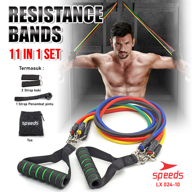 SPEEDS Resistance Bands 11 in 1 Set 024-10