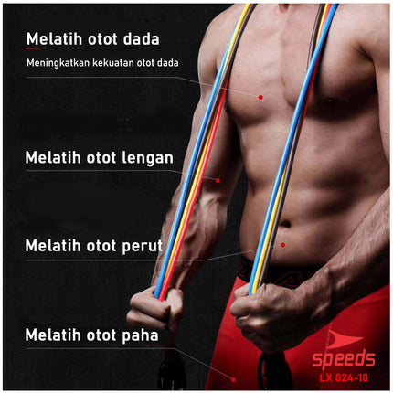SPEEDS Resistance Bands 11 in 1 Set Tali Pembantu Resistance Tube Elastic Fitness Gym 024-10