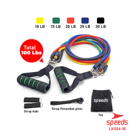 SPEEDS Resistance Bands 11 in 1 Set Tali Pembantu Resistance Tube Elastic Fitness Gym 024-10