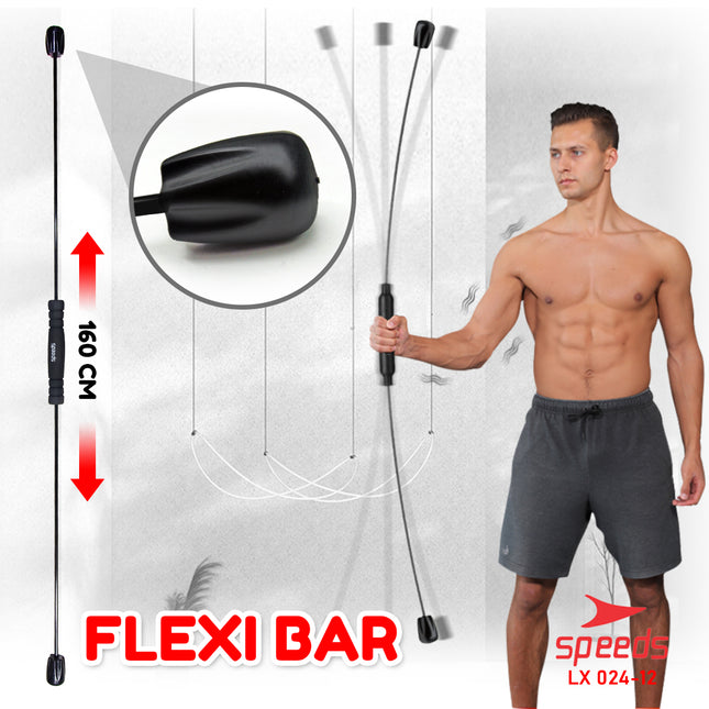 SPEEDS Flexi Bar Stick Tongkat Flexi Bar Swing Training Workout Untuk Kebutuhan Fitness Gym 024-12