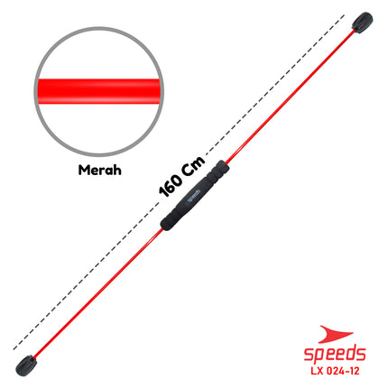 SPEEDS Flexi Bar Stick Tongkat Flexi Bar Swing Training Workout Untuk Kebutuhan Fitness Gym 024-12
