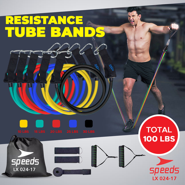 SPEEDS Resistance Bands 11 in 1 Set Tali Pembantu Resistance Tube Elastic Fitness Gym 024-17