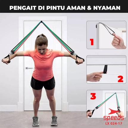 SPEEDS Resistance Bands 11 in 1 Set Tali Pembantu Resistance Tube Elastic Fitness Gym 024-17