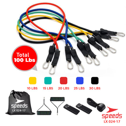 SPEEDS Resistance Bands 11 in 1 Set Tali Pembantu Resistance Tube Elastic Fitness Gym 024-17