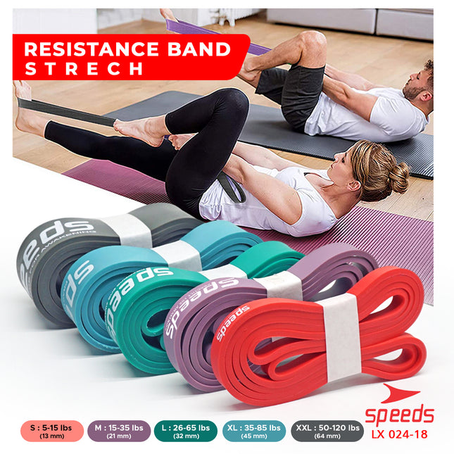 SPEEDS Tali Elastis Fitness Karet Loop Bands Resistance Bands Loobbands Ukuran Bervariasi 024-18