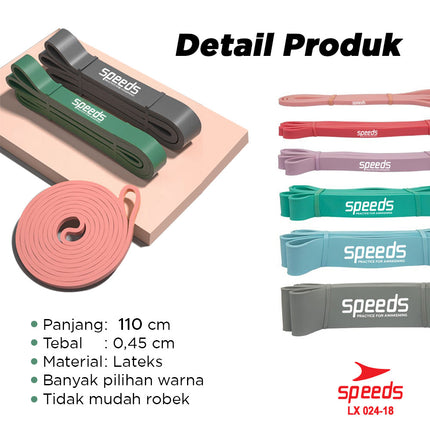 SPEEDS Tali Elastis Fitness Karet Loop Bands Resistance Bands Loobbands Ukuran Bervariasi 024-18