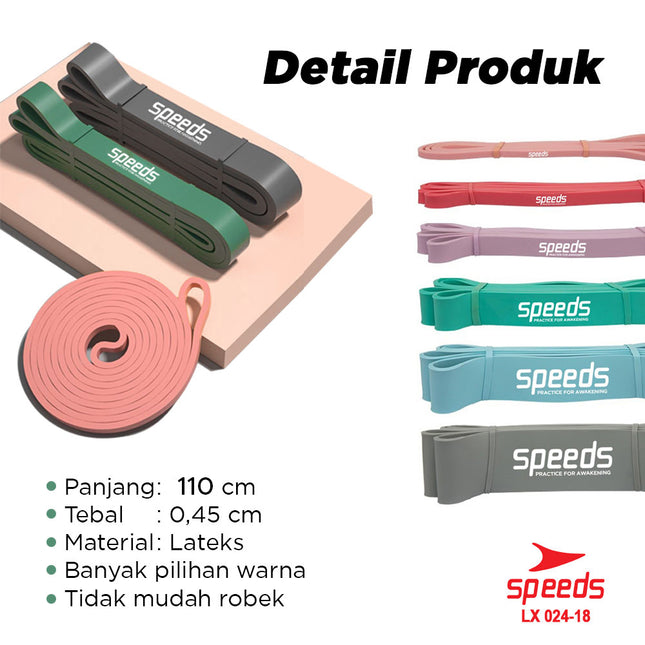 SPEEDS Tali Elastis Fitness Karet Loop Bands Resistance Bands Loobbands Ukuran Bervariasi 024-18