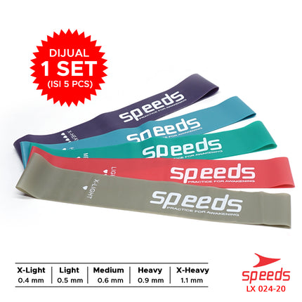 SPEEDS Tali Resistance Loop Bands 1 Set isi 5pcs Elastis Fitness Premium Tali Olahraga Fitness Gym 024-20