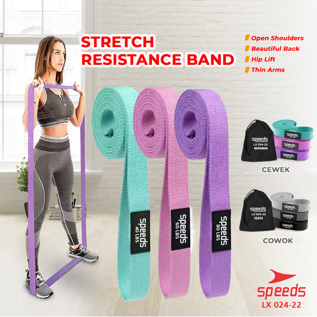 SPEEDS Hip Resistance Band Booty Band Hip Band Karet Yoga Belt Strap Stretching Power Band Karet Fitness Keseimbangan 024-22