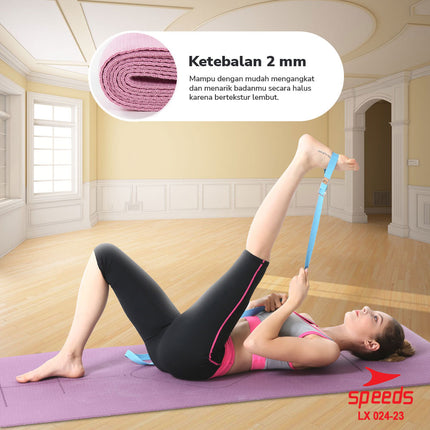 SPEEDS Yoga Strap Yoga Belt Tali Yoga Ring Yoga Stretching Strap Power Band (185cm) Resistance Band Anti Slip Karet Fitness Pilates Pose 024-23