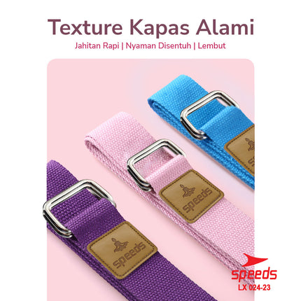 SPEEDS Yoga Strap Yoga Belt Tali Yoga Ring Yoga Stretching Strap Power Band (185cm) Resistance Band Anti Slip Karet Fitness Pilates Pose 024-23