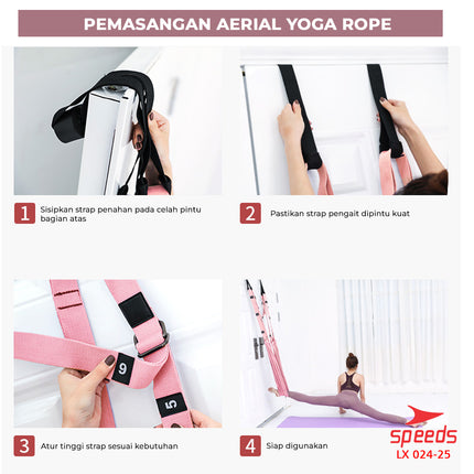 SPEEDS Swing Yoga Set Aerial Yoga Gravity Inversion Pilates Yoga Hammock Swing Pilates Resistance Band Power Band Karet Fitness Melar 024-25