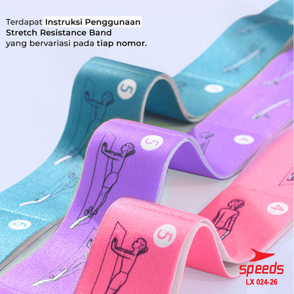 SPEEDS Yoga Strap 8 Loops Yoga Stretching Exercise Strap Woven Yoga Pilates Power Band Karet Fitness Elastis Back Band Resistance Band 024-26
